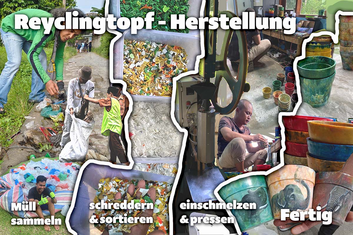 Recycling Blumentopf Herstellung