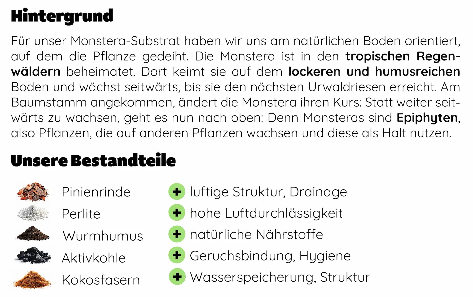 Monstera Substrat Beschreibung